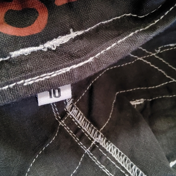 Johnny Was Pete & Greta Wide Leg Linen Cargo Military Pants Size 10 Black New - Picture 8 of 10